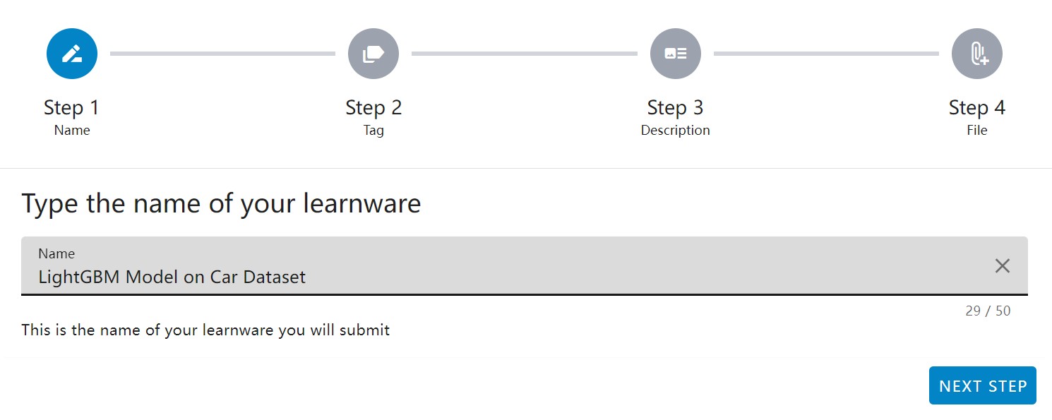 Upload Learnwares via Web Interface | Beimingwu Docs